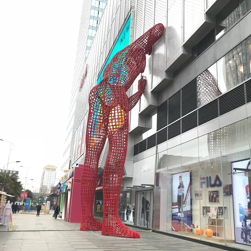 K303 Stainless steel giant sculpture black man statue sculpture stainless steel chinese old man customized statue