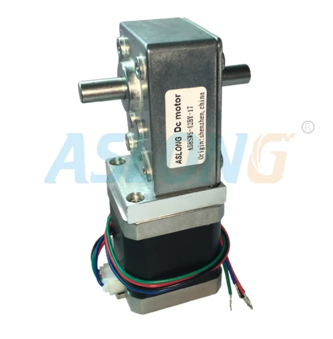 A58SW-42BYS  mini micro gear step motor electric dc worm gear motor self-locking wheelchair stepper motor nema 17 with gearbox