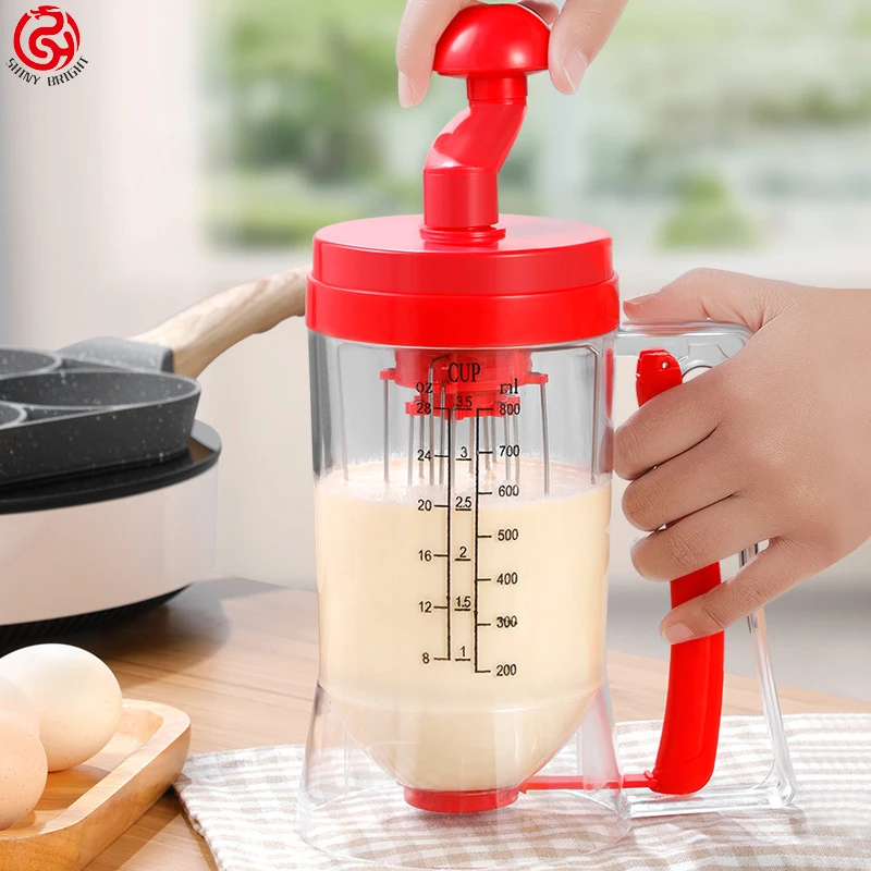 Manual Pancake Maker 800ml Cake Funnel Batter Dispenser Cream Separator Tool Cake Dough Dispenser