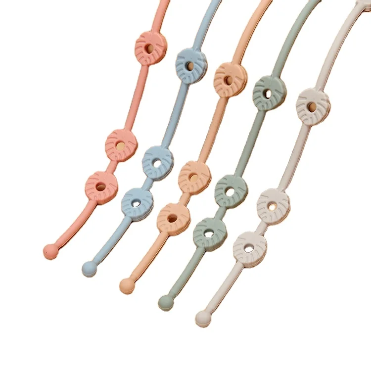 2022 Newly Designed Food Grade Silicone Baby Anti-Lost Teether Chain for Travel