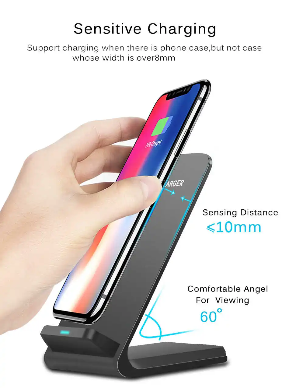 
2020 15W Qi Wireless Charger For Samsung S10 S9 Note 10 9 10W Fast Charging Stand For iPhone 11 Pro XS XR X 8 USB C Quick Charge 