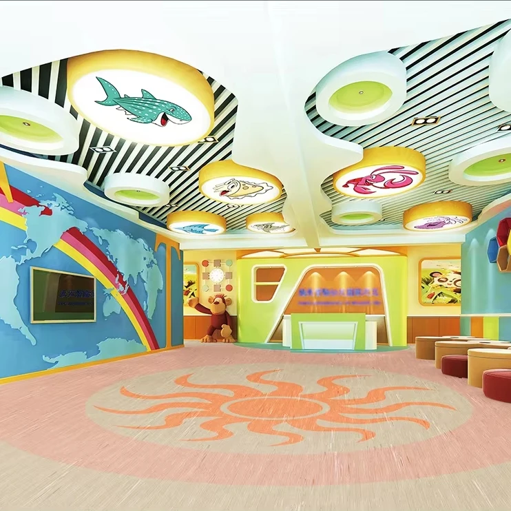 Нелегальный виниловый настил из ПВХ рулон для образовательных центров однородный лист 2 мм