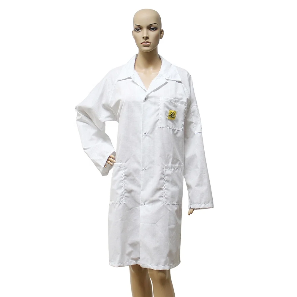 5mm TC Cotton Esd Lab Coat Logo Stripe Anti-static Suit Washable Reusable Workwear Anti Static ESD Clothes For Cleanroom Room