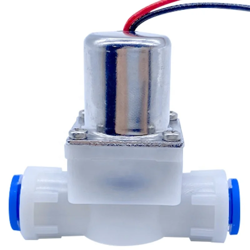 Micro 1/4 Inch Quick Connector  Latching Solenoid Valve Plastic Bistable Pulse Water Valve for Water Dispenser