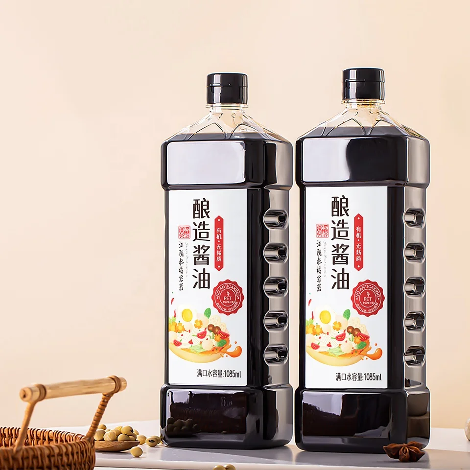 1085ml 36oz disposable plastic square Soy sauce container vinegar Hoisin sauce vinaigrette packaging bottle