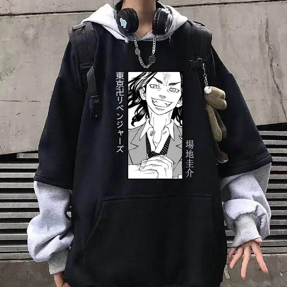 Japanese Anime Tokyo Revengers Hoodies Men Funny Cartoon Baji Keisuke Graphic Harajuku Pullover Tops Japanese Anime Tokyo Reven