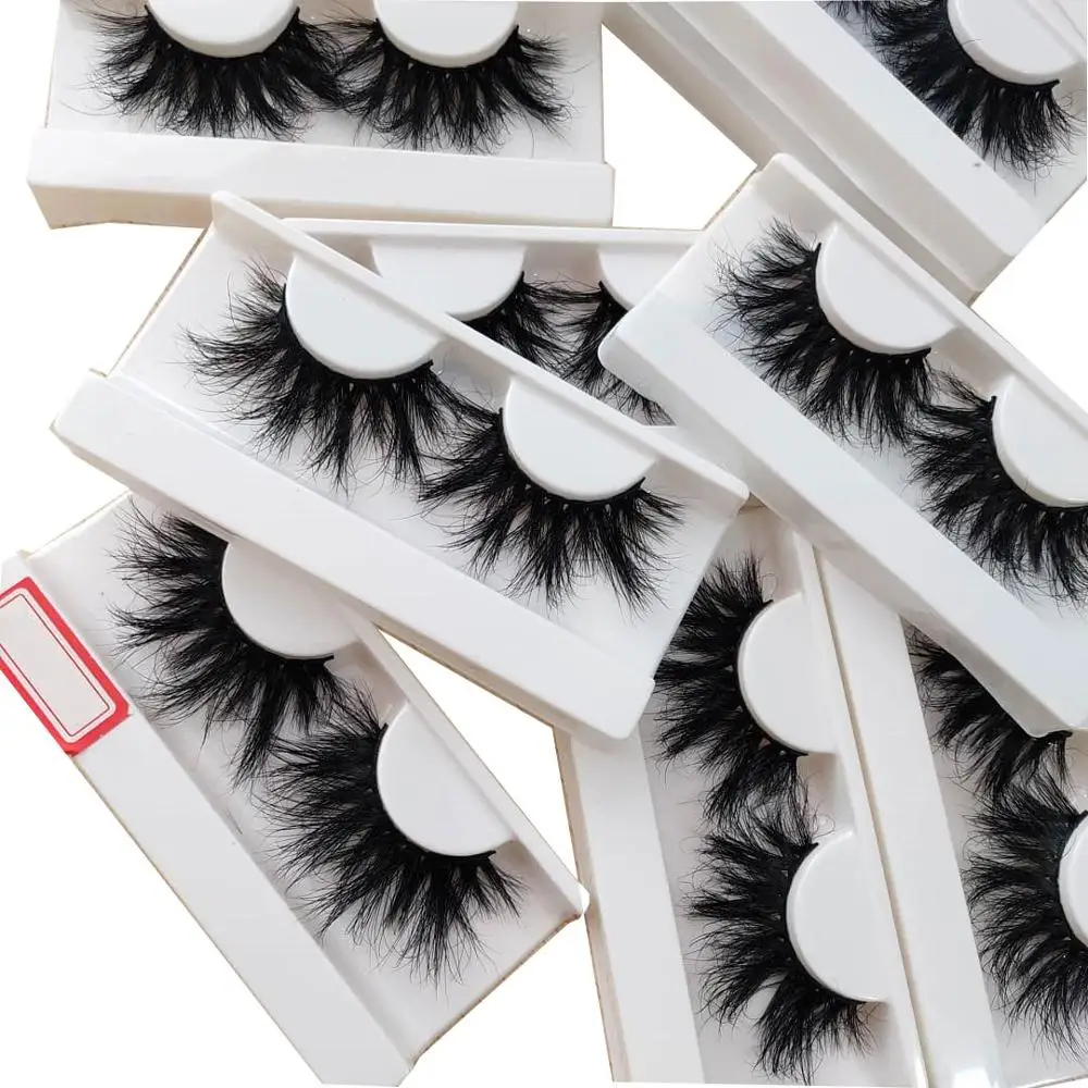 100% 3D Mink Lashes Wholesale False Eyelash 25mm eyelash, private label 25mm mink eyelashes