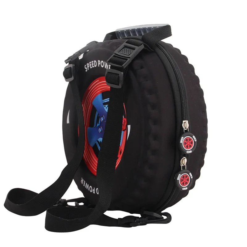 Unique round shape wheel 3D kids fashion bags unisex children preschool backpacks