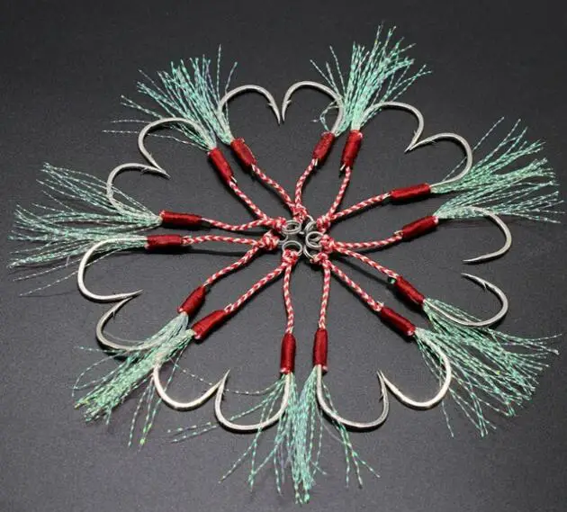 
10#-24# High carbon steel fish hook slow jigging assist hook Saltwater Assistant Jigging Hook 