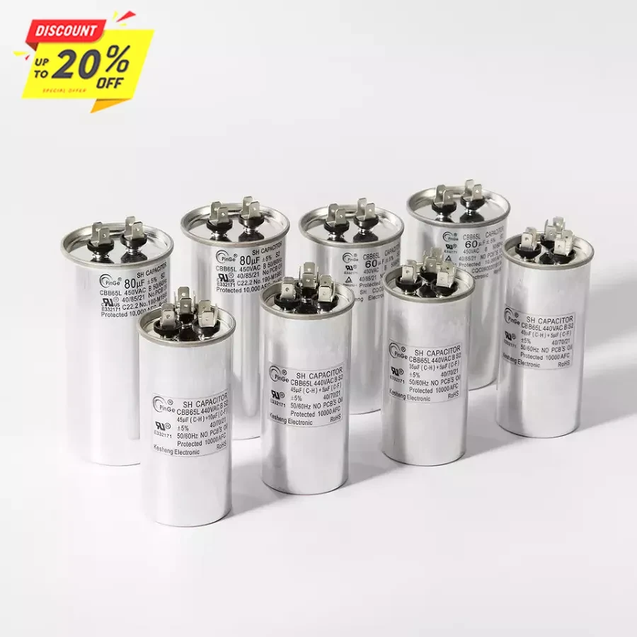 Высококачественный cbb65 450v20uf Силовой электронный конденсатор