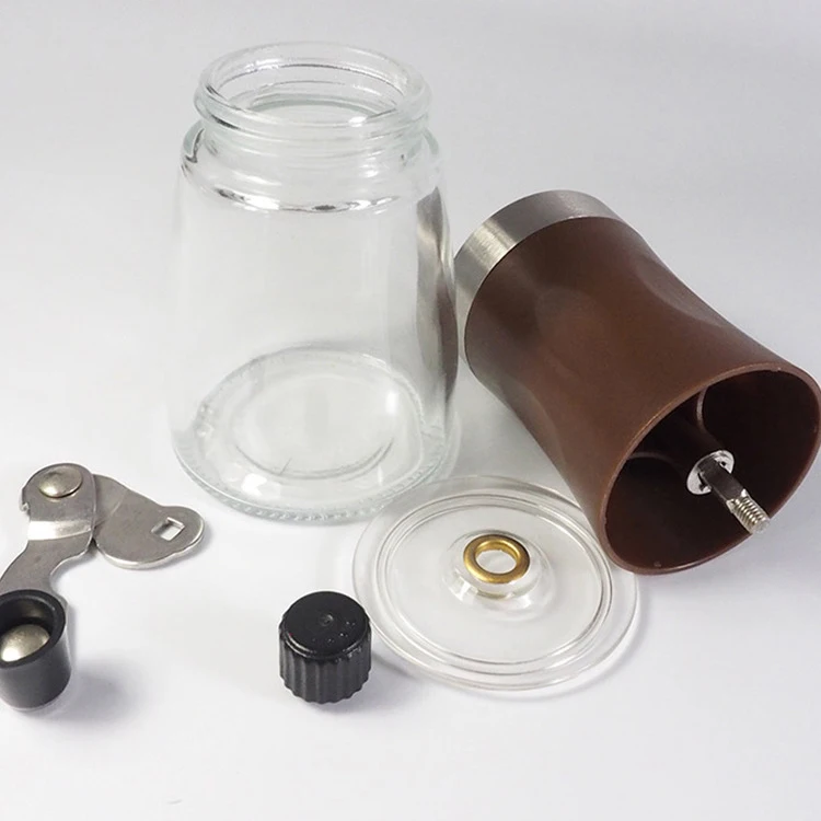 Household Small Portable Hand Crank Multifunction Professional Conical Glass Coffee Grinder