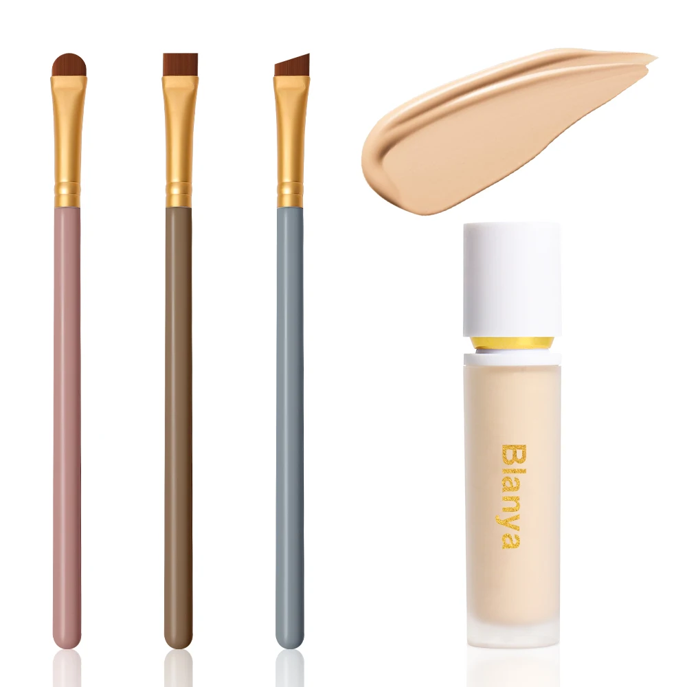 Ultra-Thin Fine Angled Eyeliner Brushes round Definer Brush Wood Handle Brow Lift Single Makeup Eyebrow Tint Dyeing Eye Lip Use