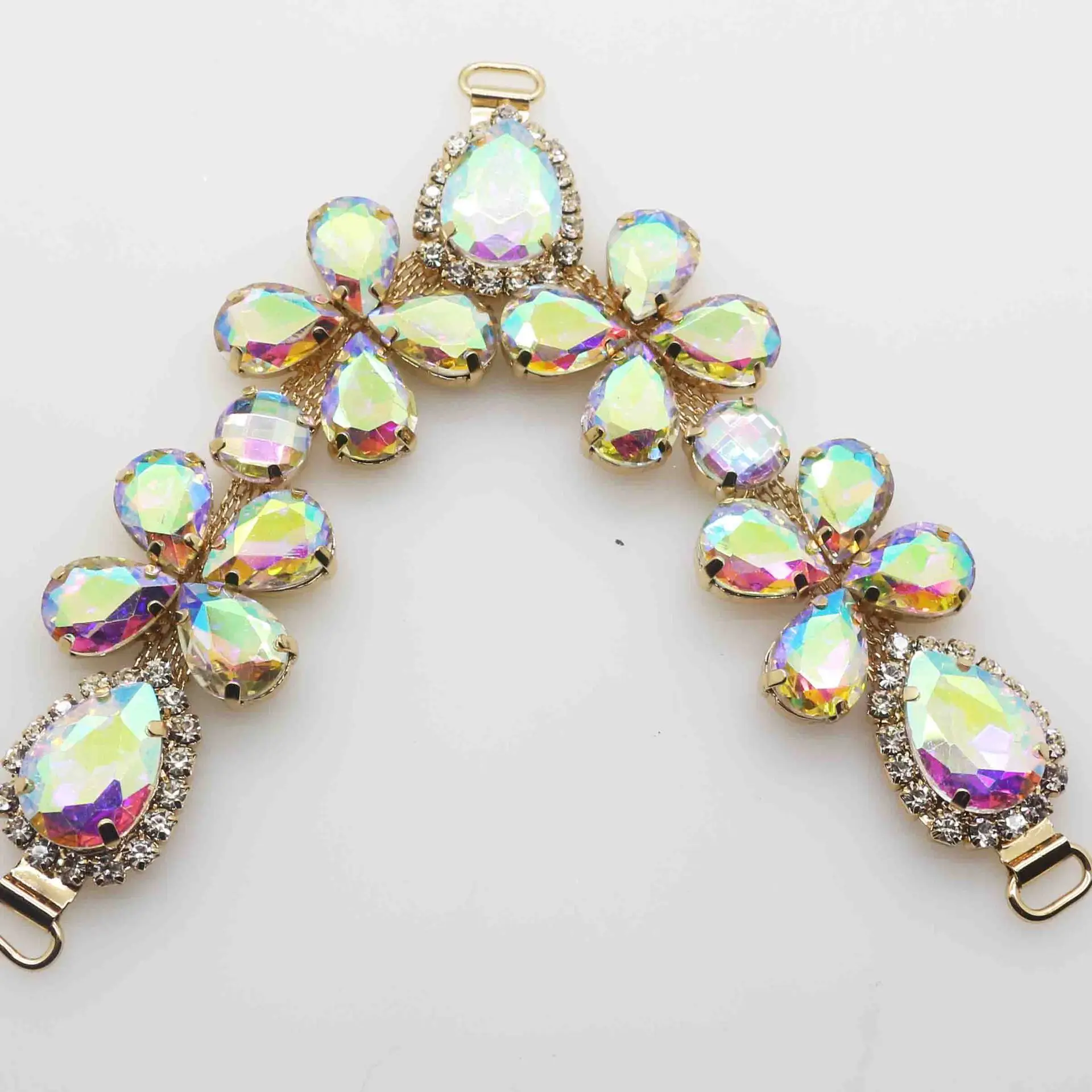 Wholesale Sparkling Silver Plated Crystal Rhinestone Connector Swimwear Chain For Bikini Jewelry Connectors