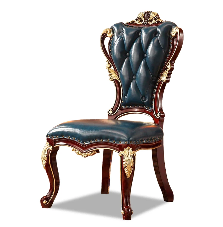 European style dining table full solid wood red sandalwood 2.0m long dining table marble oval dining table and chair combination