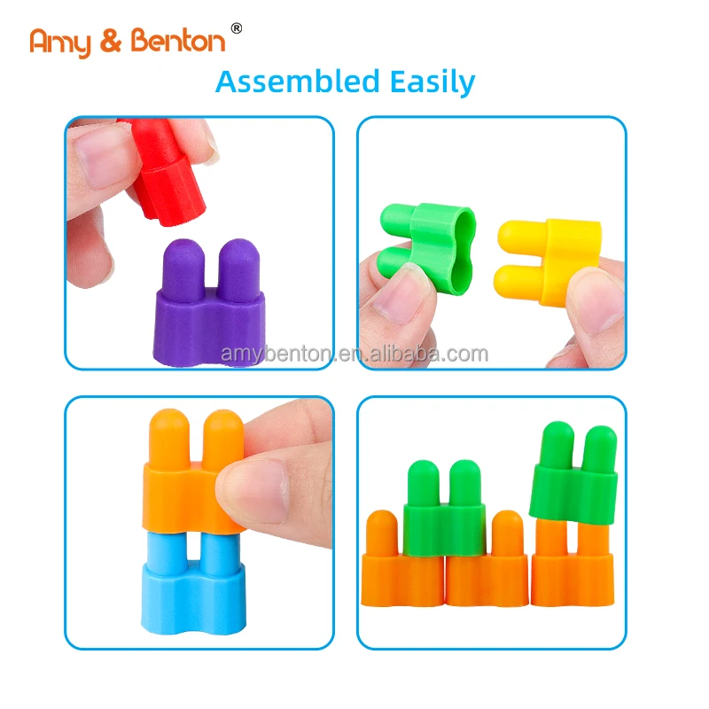 Amy & Benton Kids Mini Building Blocks Kids STEM Toys Educational Interlocking Construction Plastic Building Set Toys