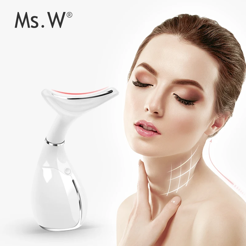 309 Ms. W anti-aging face and neck massager acoustic vibration anti-wrinkle device, thermal chin dust remover for anti-wrinkle