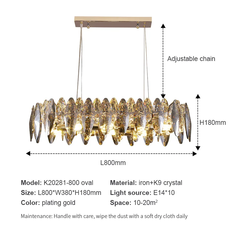 Contemporary Indoor Golden Modern Decorative Hotel Villa Indoor Luxury Crystal LED Chandelier Pendant Light