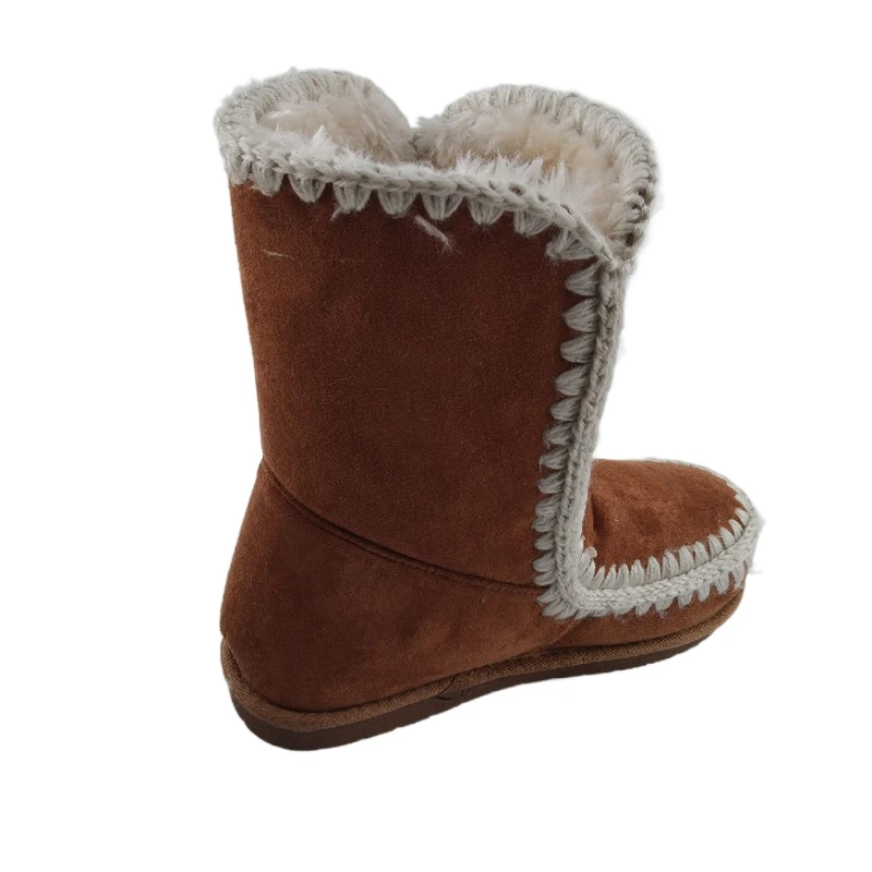 2021 New Fashion Women White Fur Boots Outside Ankle & Bootie Winter Fur Snow Boots