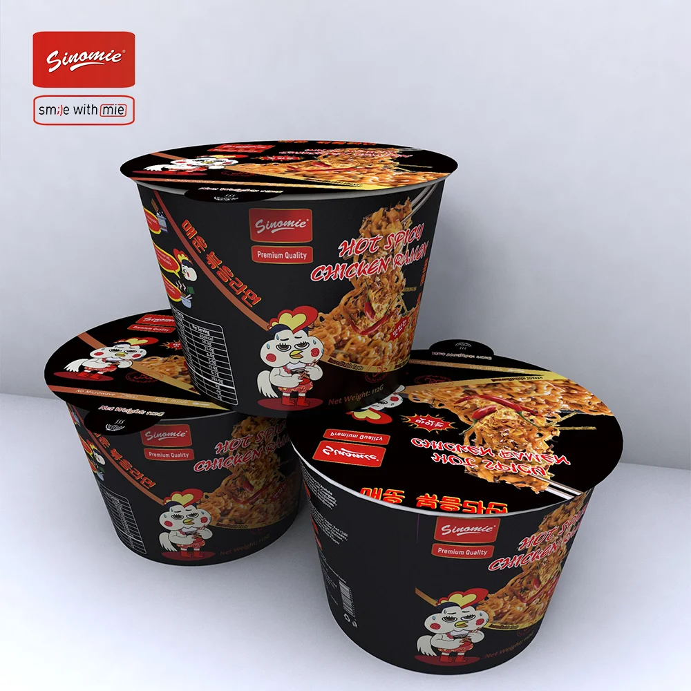 [Hot] SINOMIE Korean Food Wholesale HALAL Cheese Flavor Hot Spicy Chicken Bowl Package Korean Ramen
