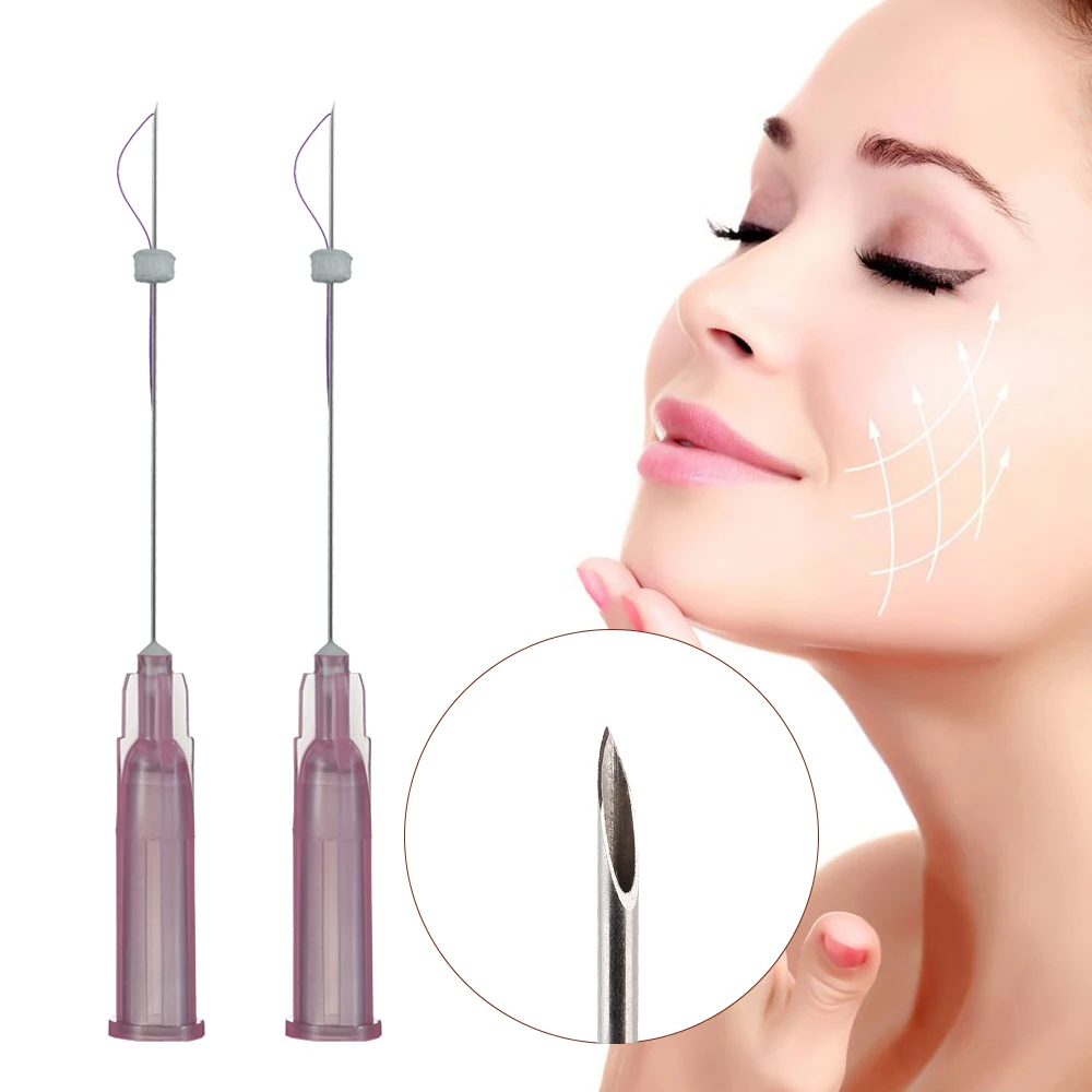 18G 100mm 2022 popular  selling products face lift v line pdo thread needle with thread