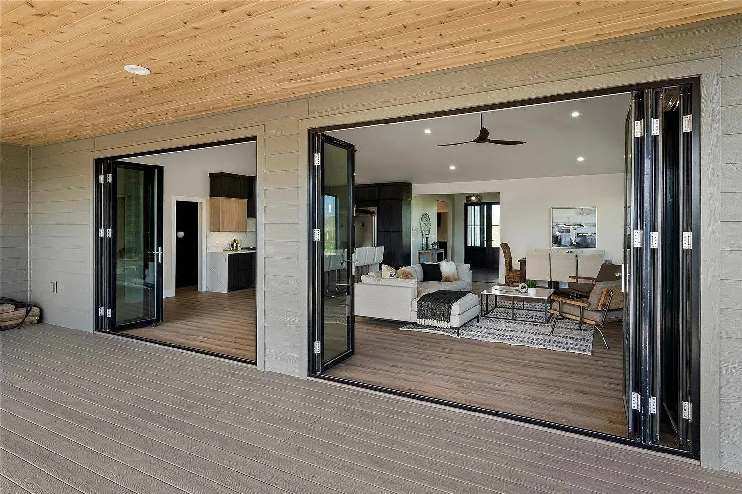 Minglei Custom Eterior Huge Aluminium Glass Folding Door Thermal Break Aluminium Door for Villa