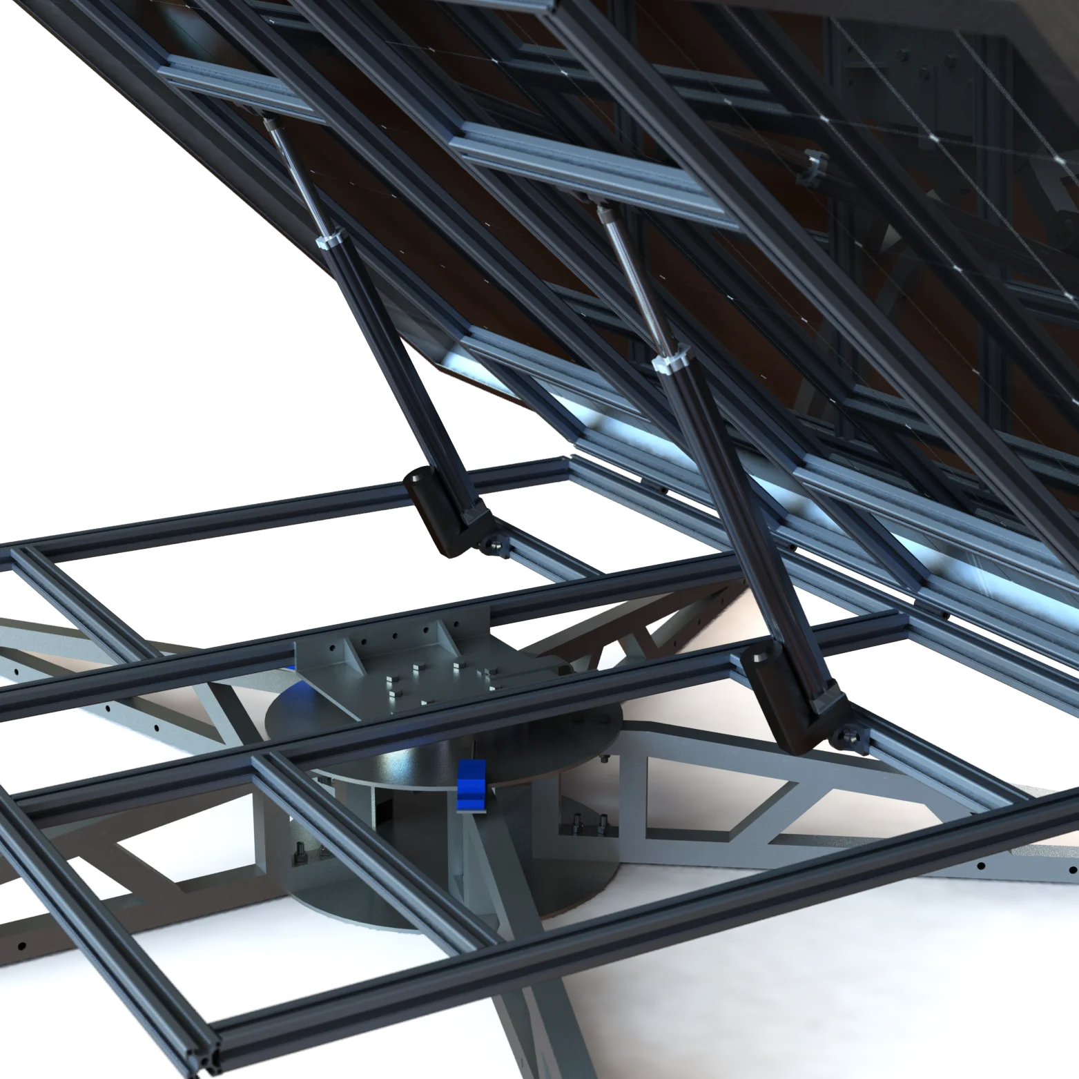 Dual Axis Solar Tracker for Roof Mounting Auto Tracking Sun by Light Sensor Wind Resistance Panel Rack High Efficient