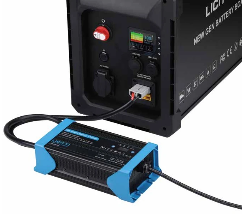 110V to 220V Three DC Type Connectors  DC AC 12V 24V Auto Identification 30A Battery Charger