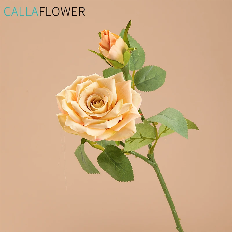 MW31586 Artificial Flower Fabric Rose with Buds for Bridal Wedding Floral Bouquets Home Office Decor