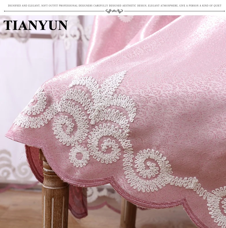European and American Style Embroidery Warm and Cold Insulating Thermal Abstract Curtains and Bedsheets
