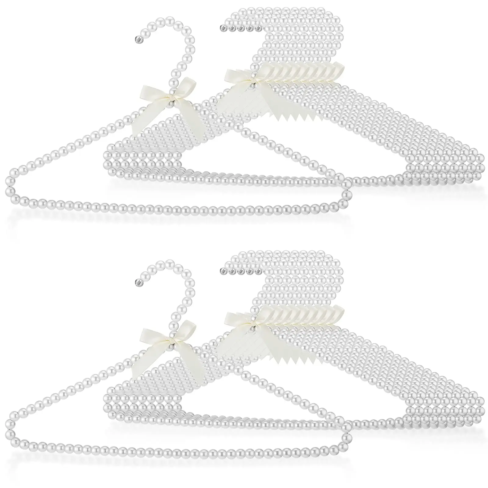 Sample Free Exquisite Luxury Beads Coat Clothes Hangers Pearl for Boutique Women Dress Pearl Hanger