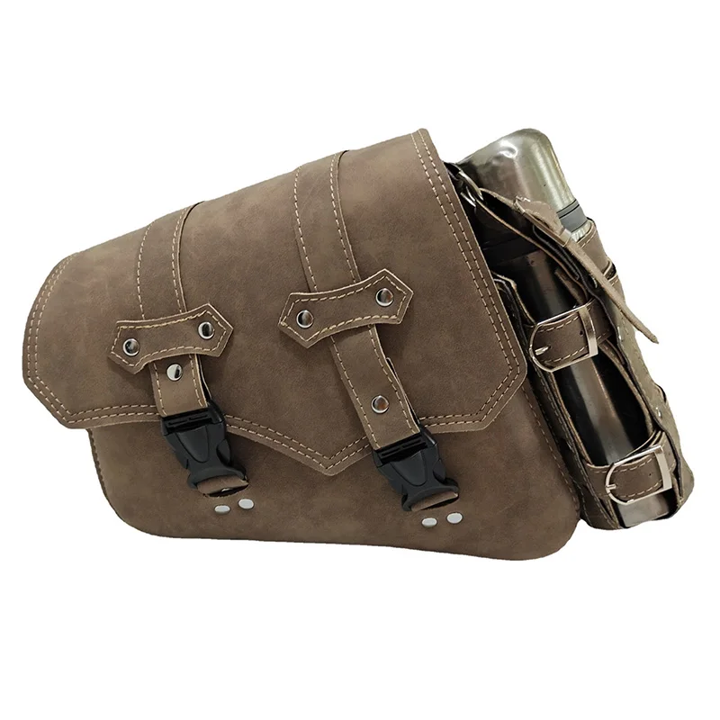 Vintage Saddlebags For Motorcycle Universal PU Waterproof Saddle bags for Scooter Honda Suzuki Yamaha Street Sportster