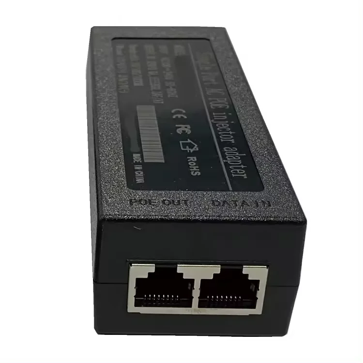 2 Port Ethernet Injector Power Supply Adapter for CCTV IP Camera 1000Mbps Gigabit 60W POE Injector Adapter Switch
