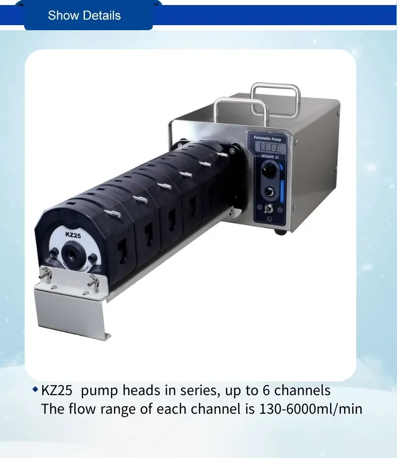 China supplier  WG600-2J +YZ35 large flow rate peristaltic pump 12L