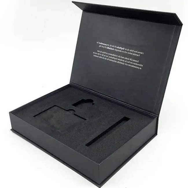 Magnetic Gift Box Custom and Black Luxury Paper Packaging Boxes For Tablet computer Business with EVA insert