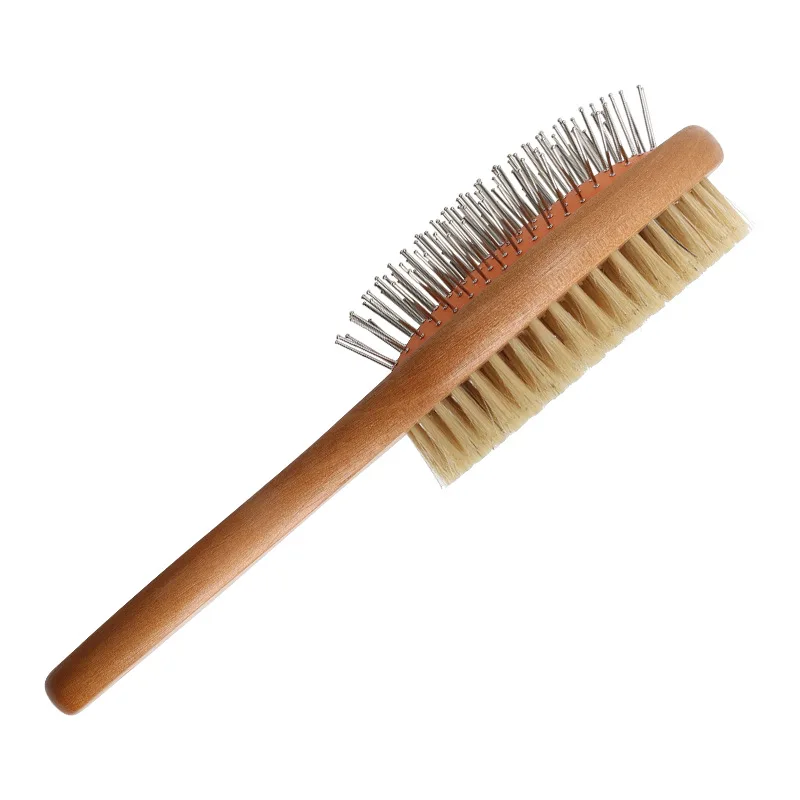 Beech Dog Comb Beauty Comb Hair Knot Removing Floating Cat Wood Handle Pet bristle Hair Brush