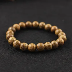 BW1016 Handmade natural wooden Sandalwood bead bracelets,elastic healing wood bead bracelet for women men