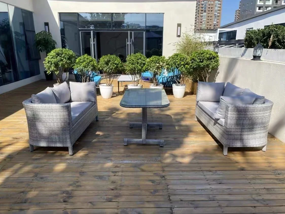 Outdoor Modern Design light luxury Restaurant waterproof rattan Garden Patio Sofa