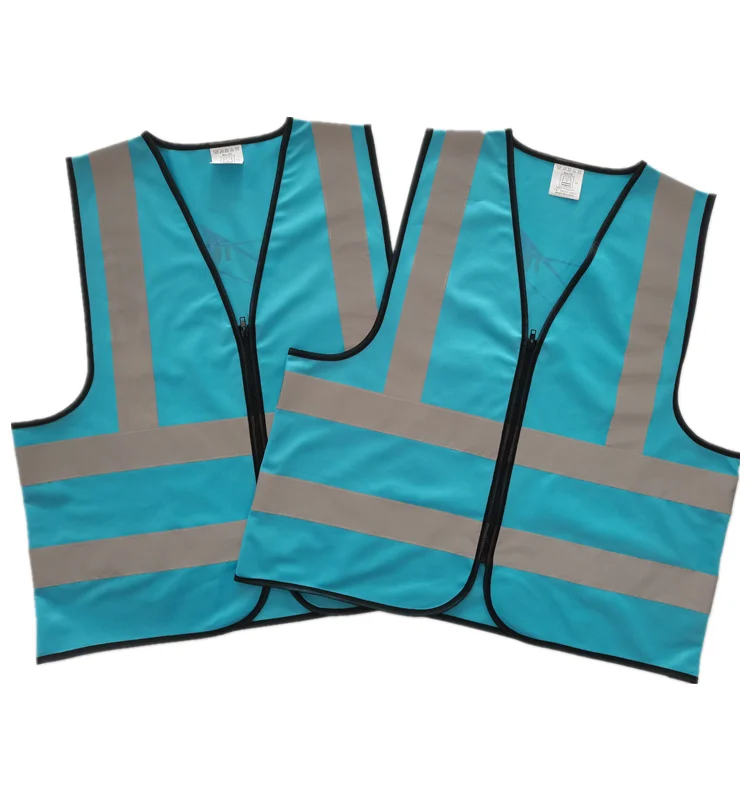 New Style High Visibility CE Blue Construction Safety Vest Road Reflective Safety Jacket China Manufacturer