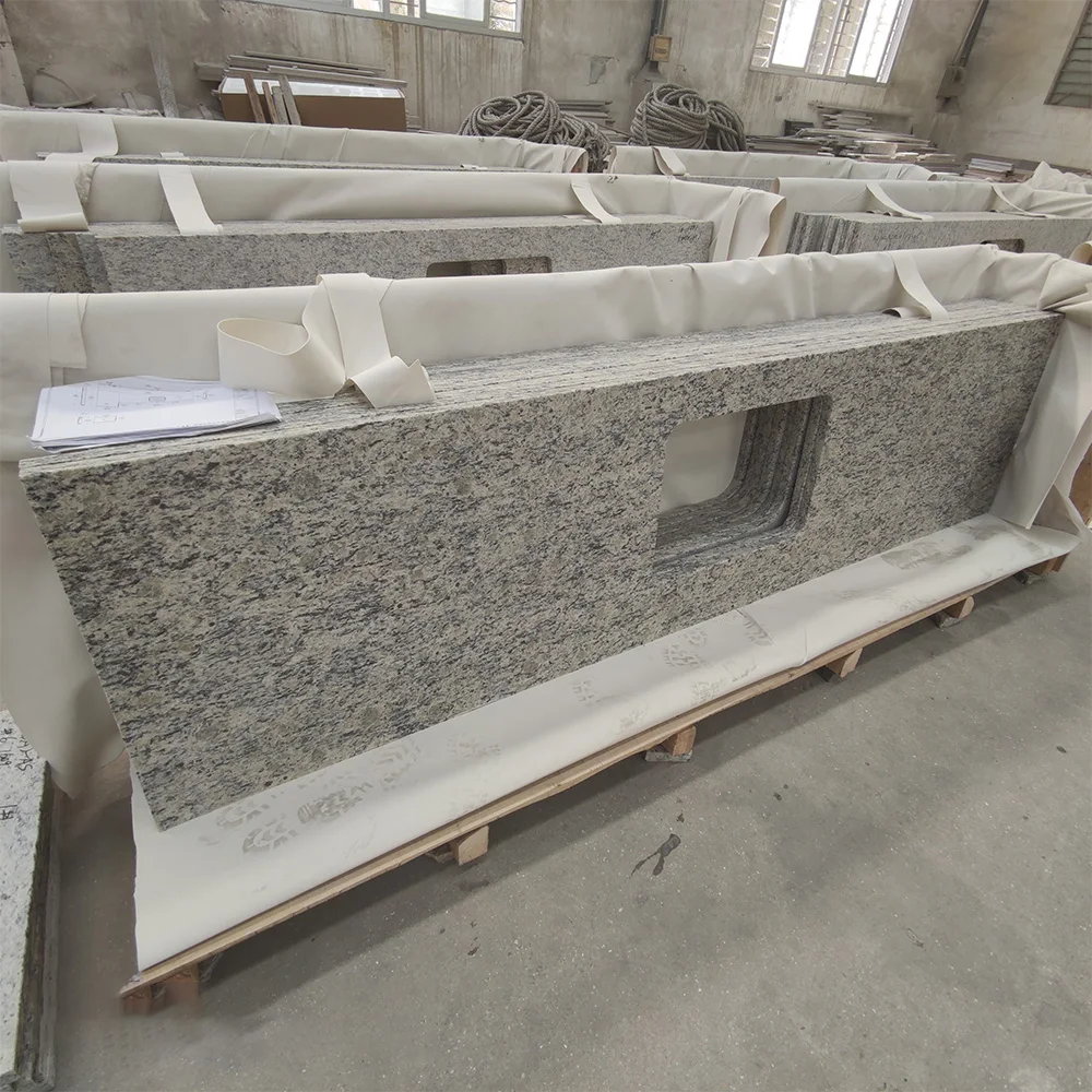 WFCM Prefabricated Black blue Brazil Gold Luna Pearl Granite Labradorite Quartz Polished Kitchen Worktop Countertop Stone Island