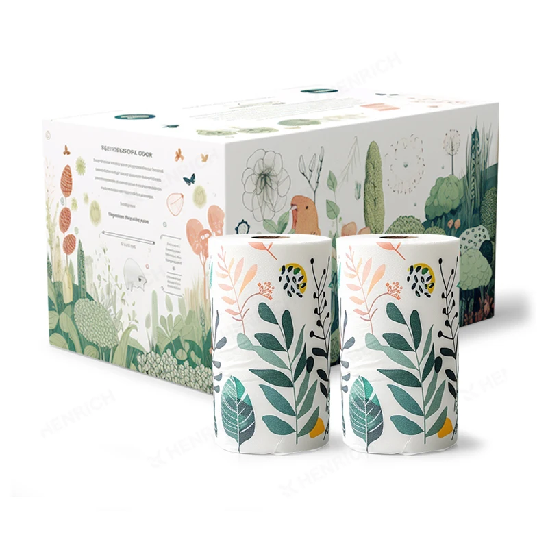 HENRICH Wholesale hand towel 25x25cm Core bamboo Pulp disposable cleaning towels