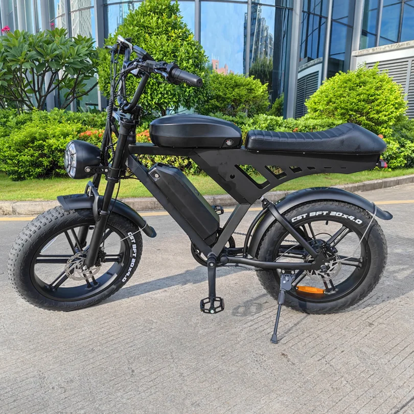 V30 All Terrain Electric Bicycle with Double Battery Electric Bike Two Suspensions 500w Motor E-bike Fat Tire Fat Bike in EU 48V