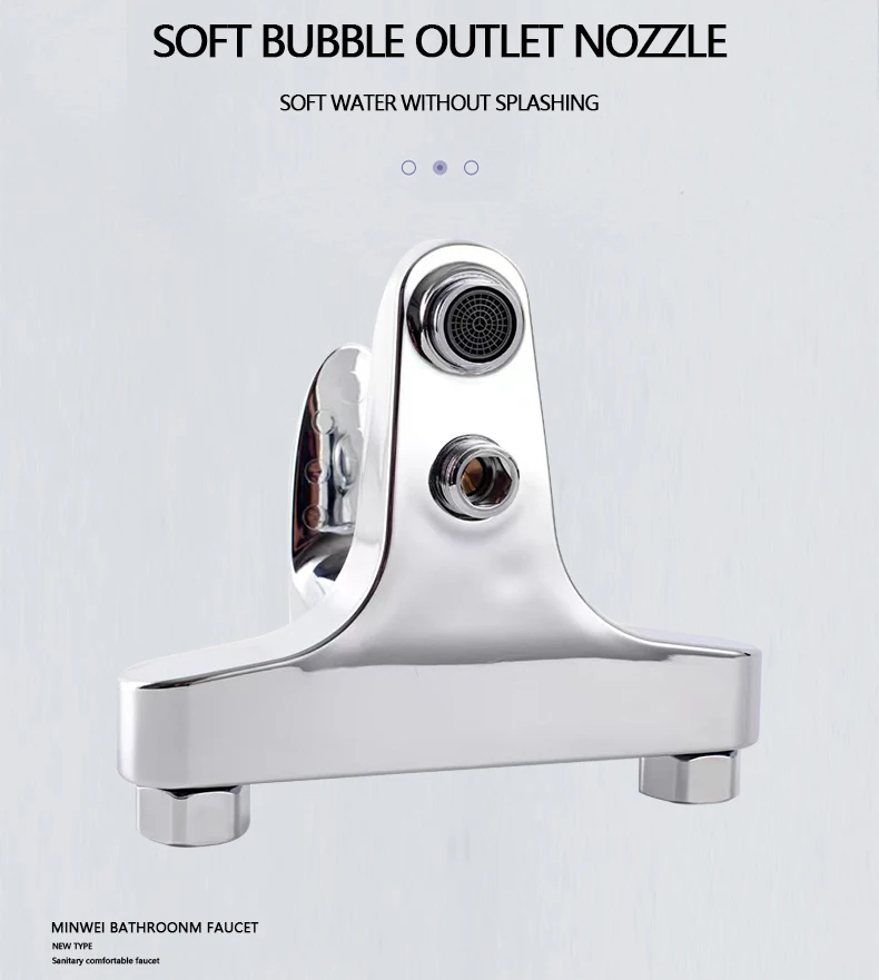 Minwei Affordable White ABS Material Bath Mixer Faucet with Shower Faucet Head and Valve for Bathroom fixed mount shower