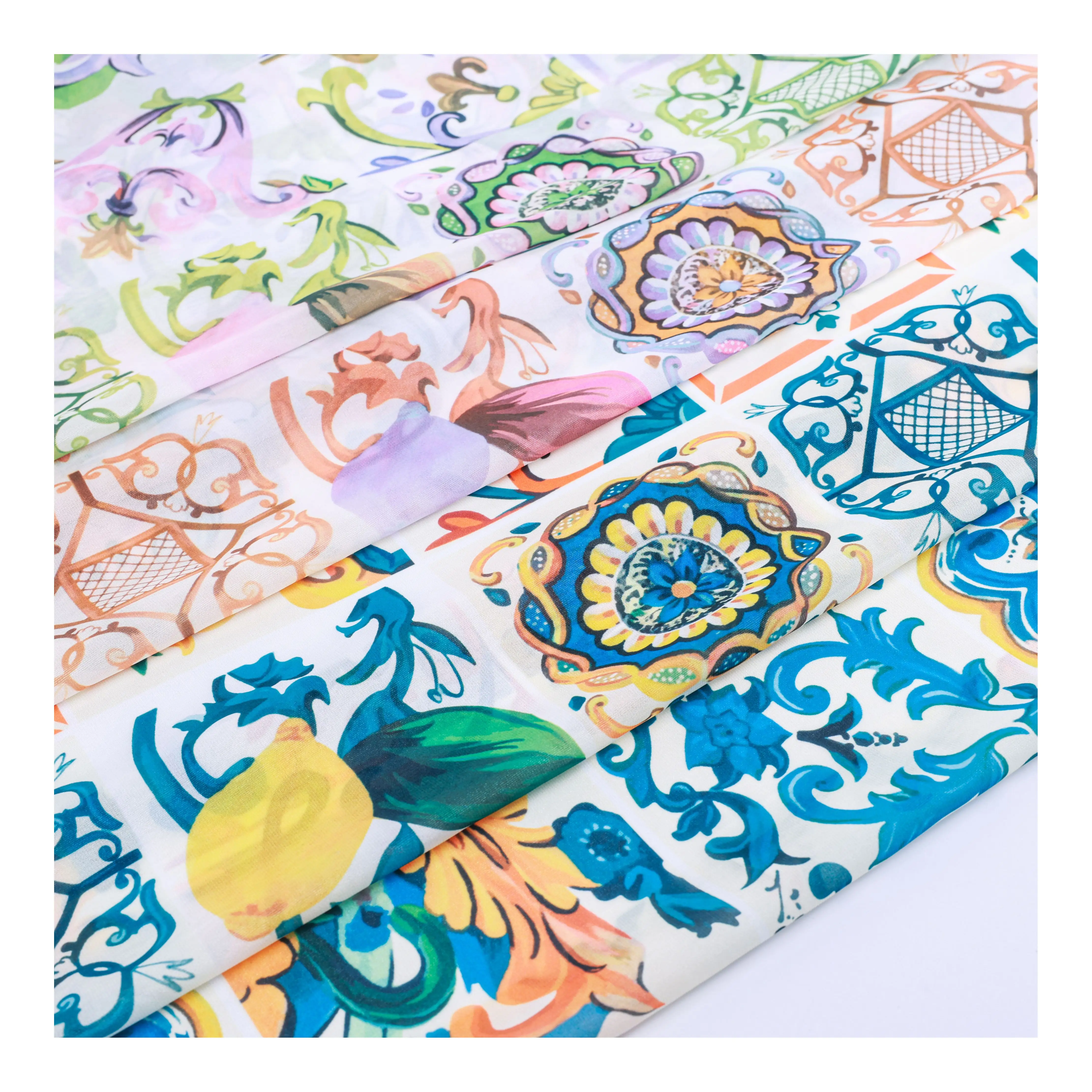 Floral Chiffon Fruit Flowers Upholstery Printed  Polyester Shiny Chiffon Fabric For dresses Clothing