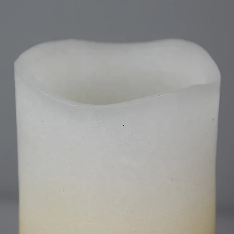 SET OF 3 BATTERY OPERATED REAL WAX FLICKERING LED CANDLE, WITH TIMER FUNCTION, WITH GOLD METALLIC OMBRE DISTRESSED FINISH