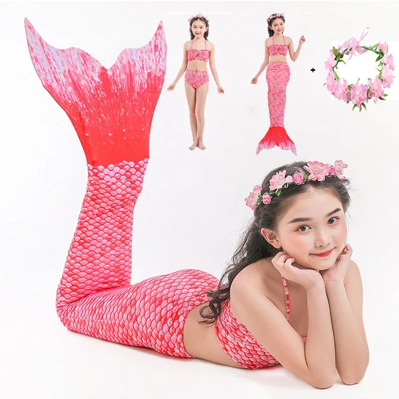
Girls Mermaid Tails Swimming Dresses Cosplay Costume Beach Clothes Little Children Mermaid Swimsuit for Kids Swimmable Costumes 