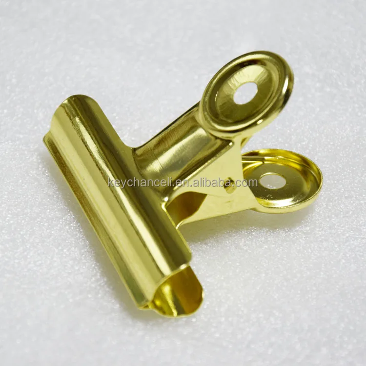 differen sizes gold round head paper clip metal bulldog clip