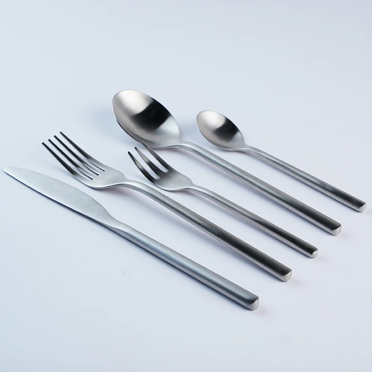 Knives Spoon and Forks Stainless Steel Hammered Sand Polished Cutlery Set Restaurant Wedding Gold Flatware