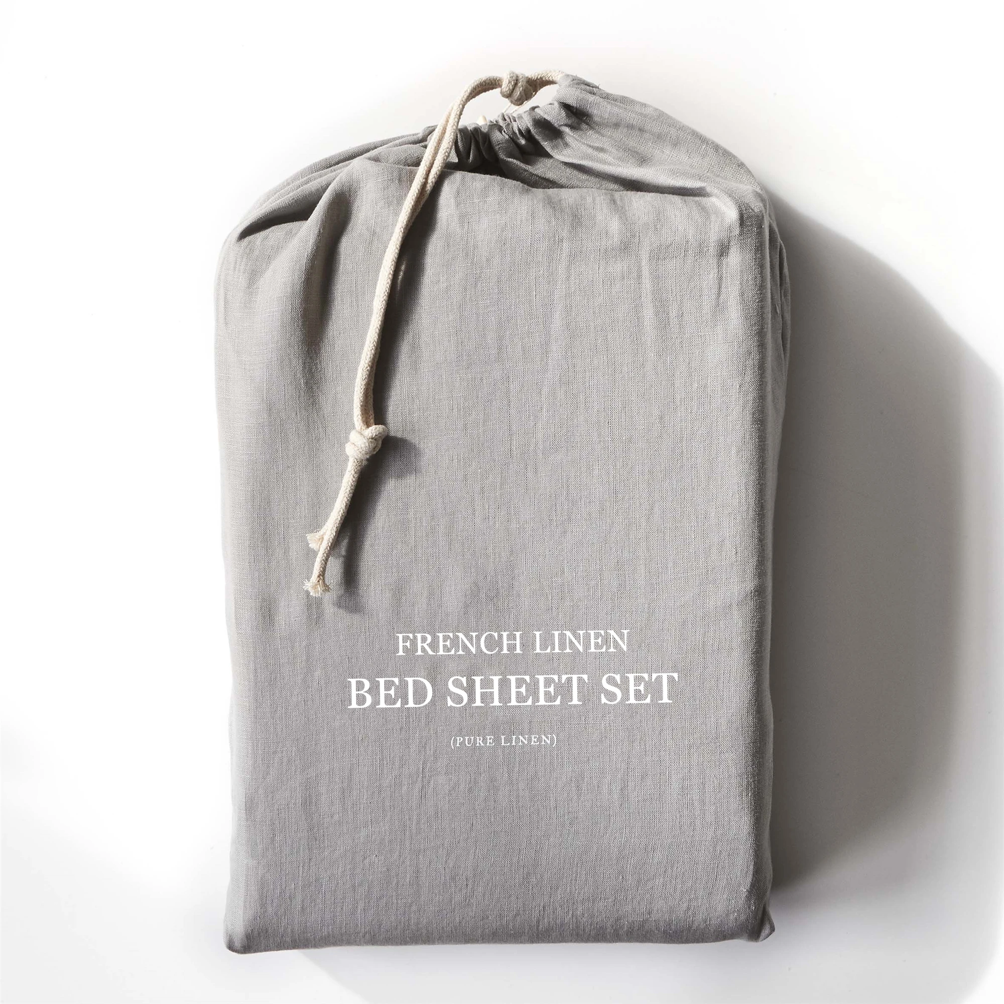 Stone Washed French Linen Bed Sheets , Bed Linen and Belgian linen Bedding Set