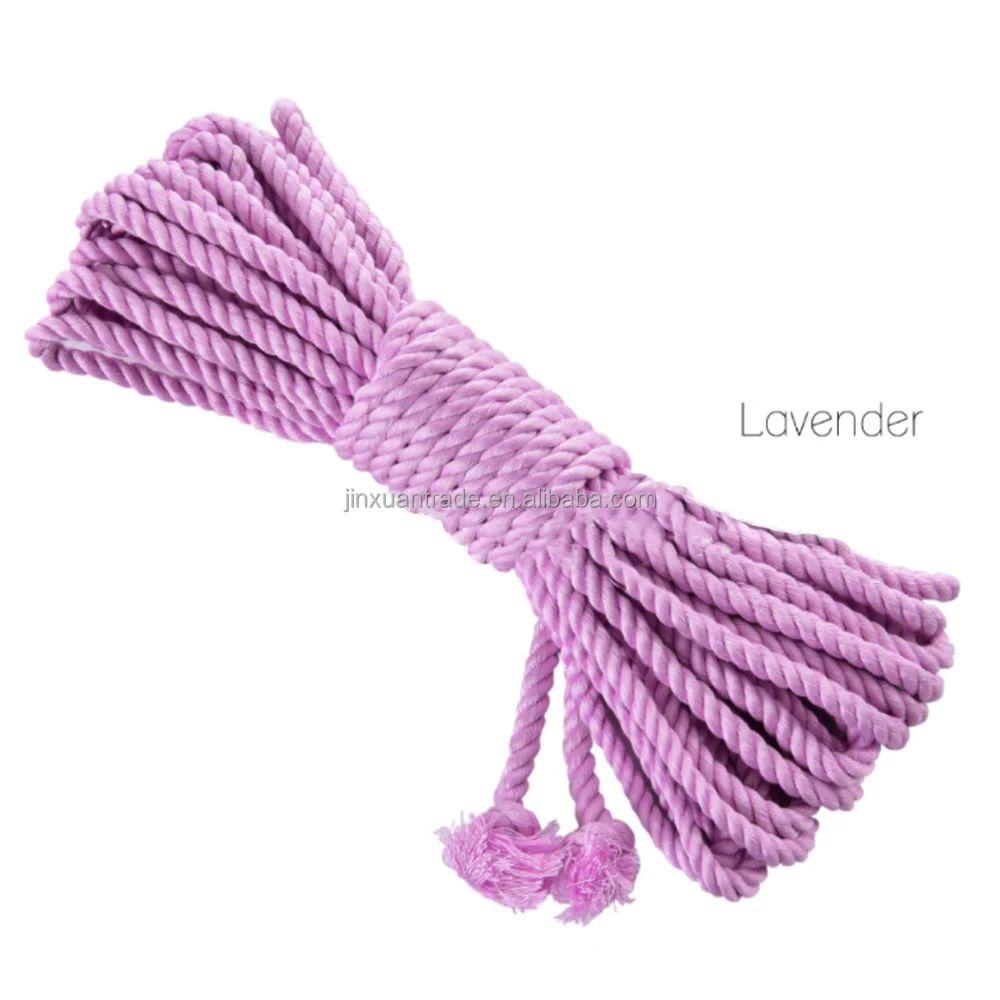 High Quality 100%Bamboo Silk Bundle 6MM 3strands Twisted Solid Color Bamboo Bondage Rope