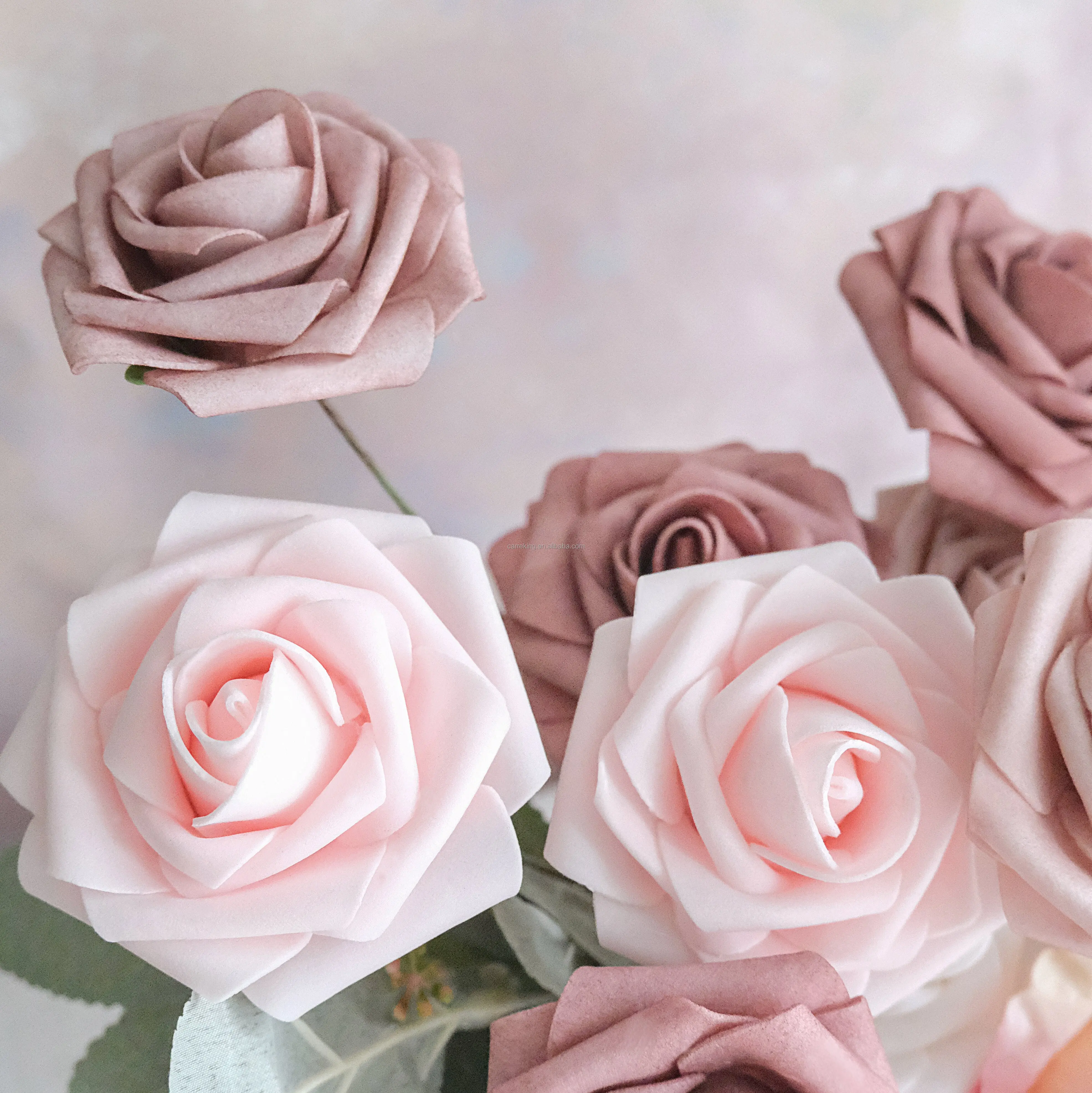 New Products Artificial Flowers Shades Of Dusty Rose Flower With Stems For DIY Wedding Bouquets Centerpieces Baby Shower Party
